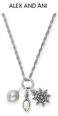 Alex and Ani Ship Wheel Trio Charm Necklace