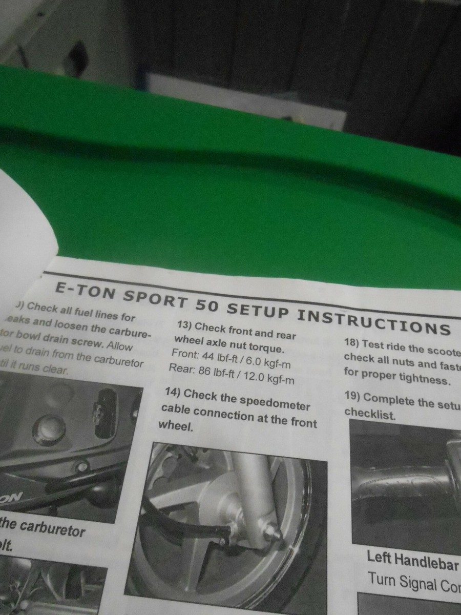 Eton Sport 50 Scooter Set Up REV-7-9-08 | eBay