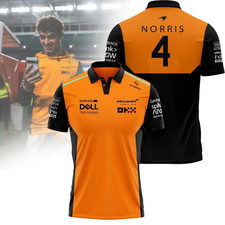 Image of F1 Mclaren Team Driver Lando Norris 4 Fan's Polo T Shirt NEW Edition