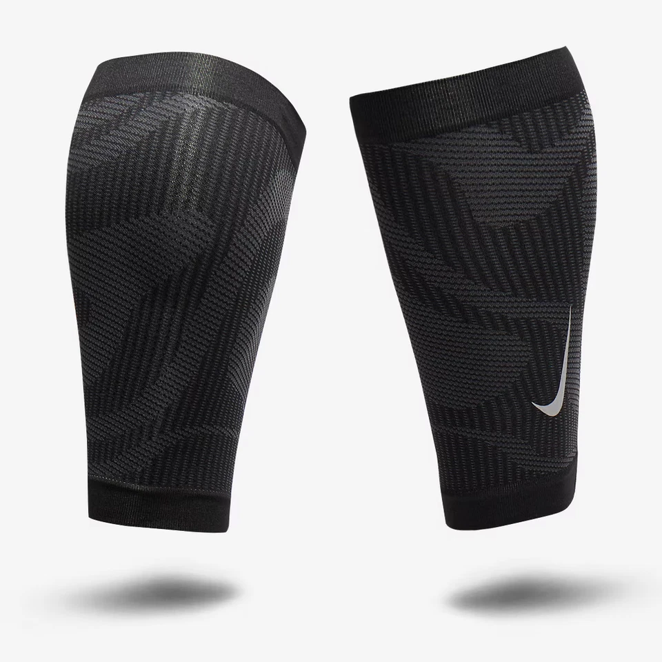 NIKE CALF COMPRESSION SLEEVES ZONED KNIT RUN GUARDS SOCK SUPPORT INJURY RECOVERY - Image 2 of 4