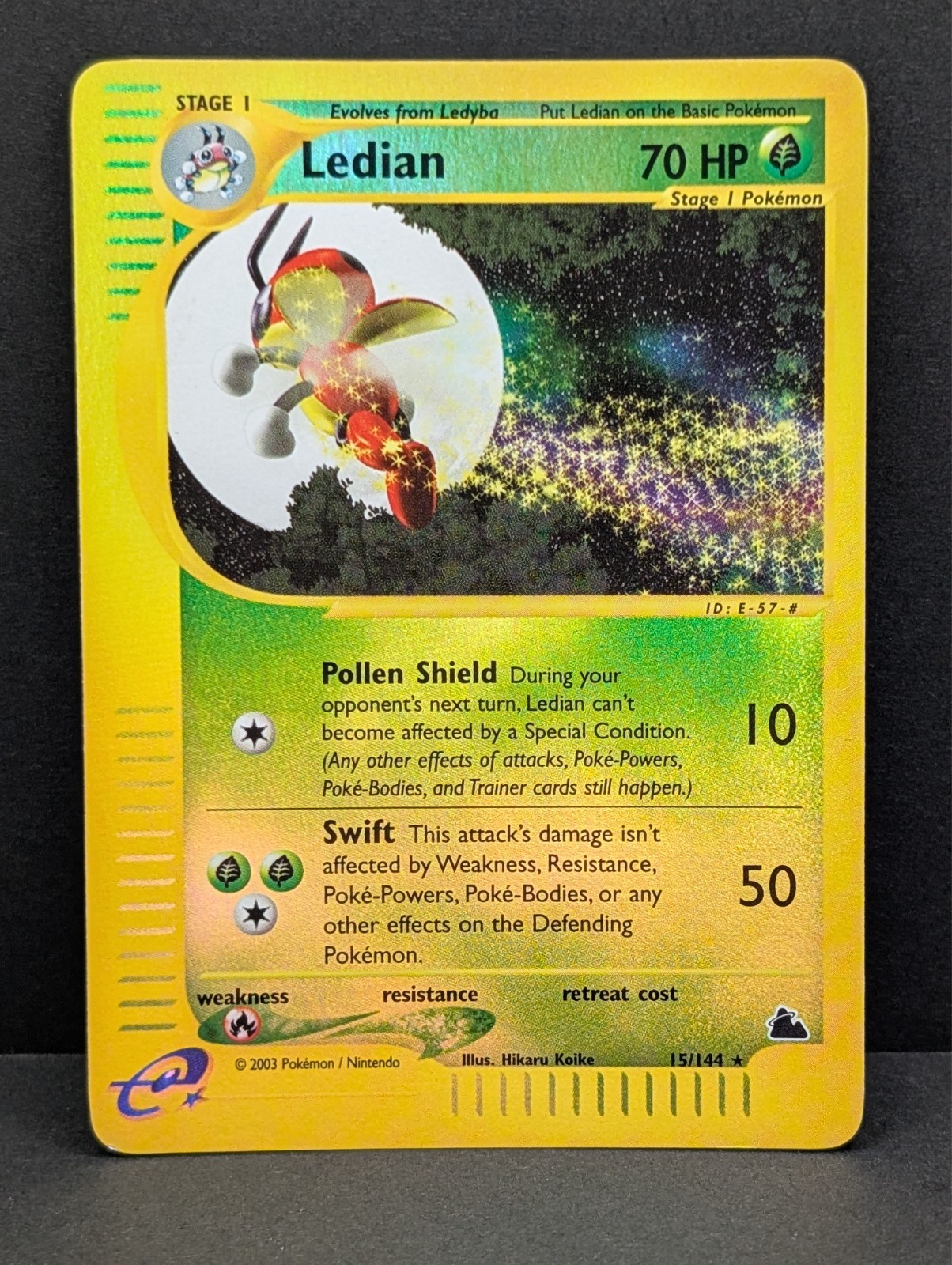 Ledian 15/144 Skyridge Reverse Holo Rare Pokemon TCG Nintendo e-reader NM