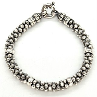 Lagos Caviar Sterling Silver Signature Beaded Bracelet 7.25”