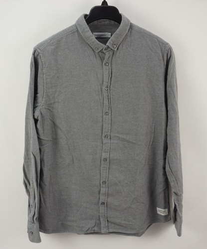 Peak Performance, Peak Performance Ice Cotton Flannel Button Down Shirt Men's US XL Slim Fit Gray