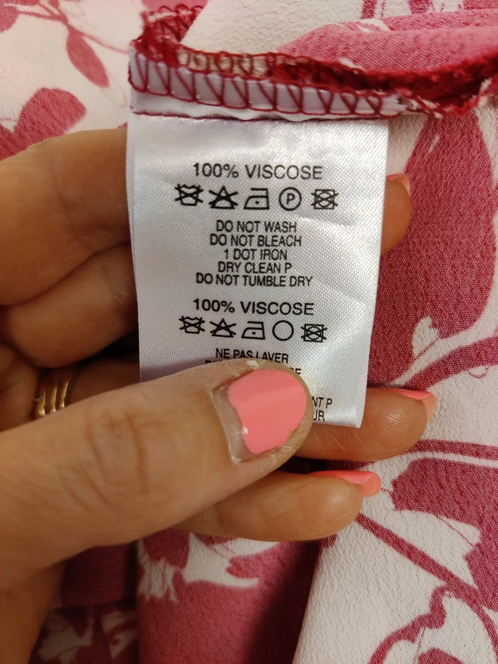 HOBBS UK 16 MAGENTA SKIRT FLARE SWING FLORAL ELASTICATED CASUAL OCCASION WOMENS - Image 4 of 4