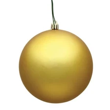 Vickerman N593008DMV Gold Matte UV Drilled Cap Ball Ornament  12 in.