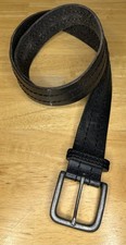 VTG Black Leather Unisex Belt 32" Used