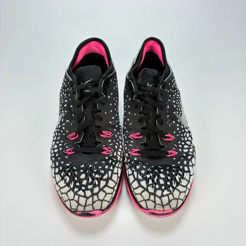 Nike Free 5.0 TR Fit 5 Print Black Pink Running Shoes 704695-012 Women's Size 7 - Image 3 of 4