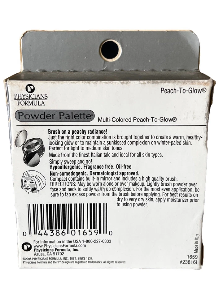 Physicians Formula Powder Palette Multi-Colored 1659 Peach -To-Glow "2005" - Image 2 of 4