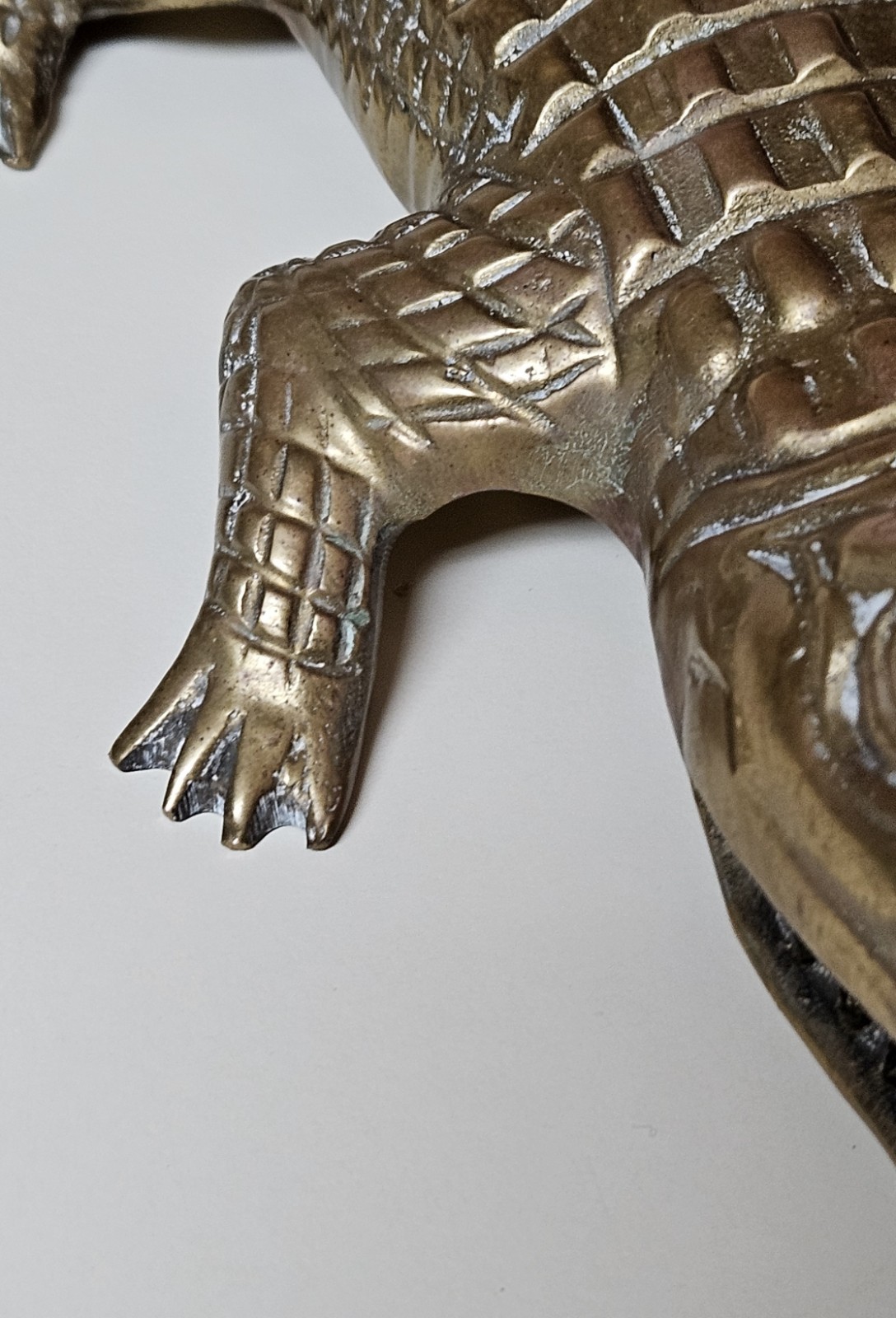 Vtg Solid Brass Alligator Crocodile Sculpture Figurine Mid Century Modern RARE