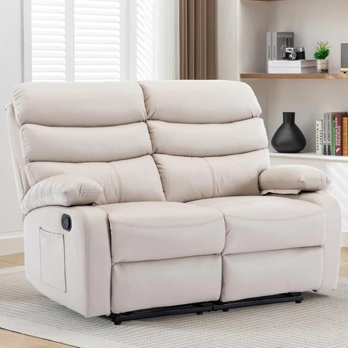 Reclining Loveseat Recliner RV Sofa Couch 2-Seater, Double Recliner, Wall Hugge