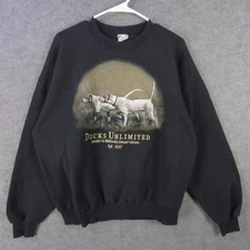 Vintage Ducks Unlimited Sweatshirt Mens XL Crewneck Hunting Dogs Made USA 90s