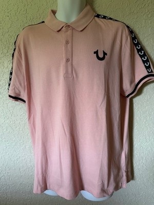 True Religion Logo Trim Relaxed Polo Dull Pink *** Choose Your Size ***