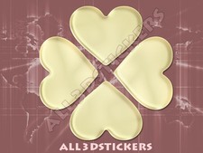 Pegatina Trebol Corazones 3D Relieve - Color Beige