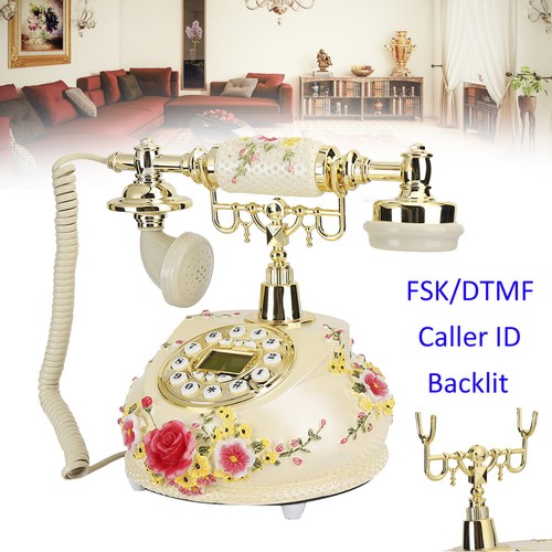 Retro Vintage Telephone Landline Desktop Home Office Phone FSK DTMF Caller ID