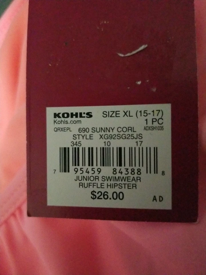 Новый SO-бикини купальник Junior-Sunny коралл оборки бикини низ размер XL (15-17) - Изображение 3 из 4