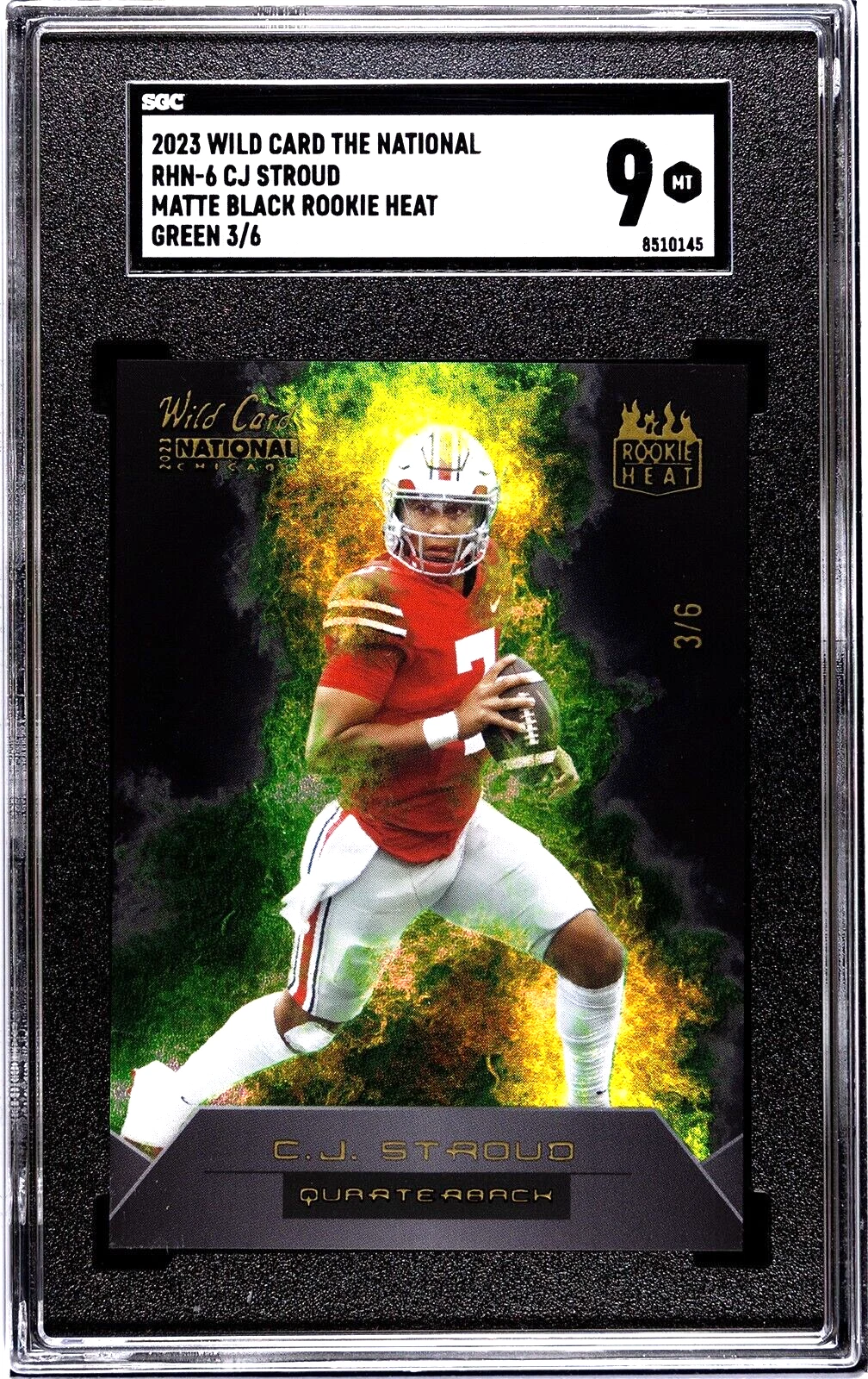 CJ Stroud Wild Card National Matte Black Rookie Heat #RHN6 Orange