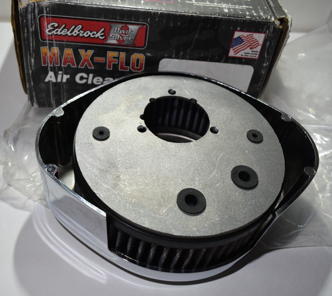 HarleyDavidson Edelbrock Qwik Silver II MaxFlo Carburetor Air Cleaner