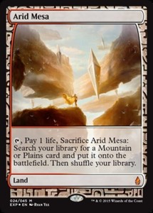 1x Arid Mesa - Foil PL/MP, English MTG Battle for Zendikar