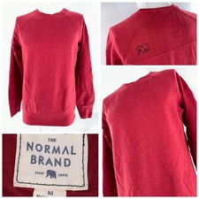 The Normal Brand Long Sleeve Pullover Sweater M Men Red Cotton Poly YGI G4-104