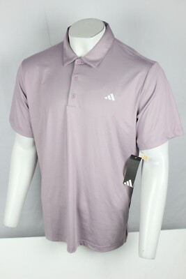 Adidas Men's Golf Polo Ultimate Short Sleeve Shirt Solid Prelov Fig Purple