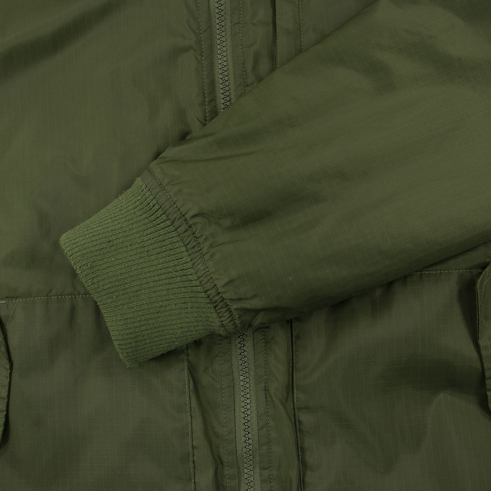 Five Four Green 100 Nylon Piped Bomber Flight Jacket… Gem