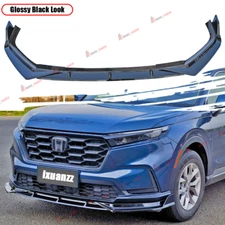 For 2023-25 Honda CR-V Glossy Black ABS Front Bumper Lip Spoiler Splitter Body