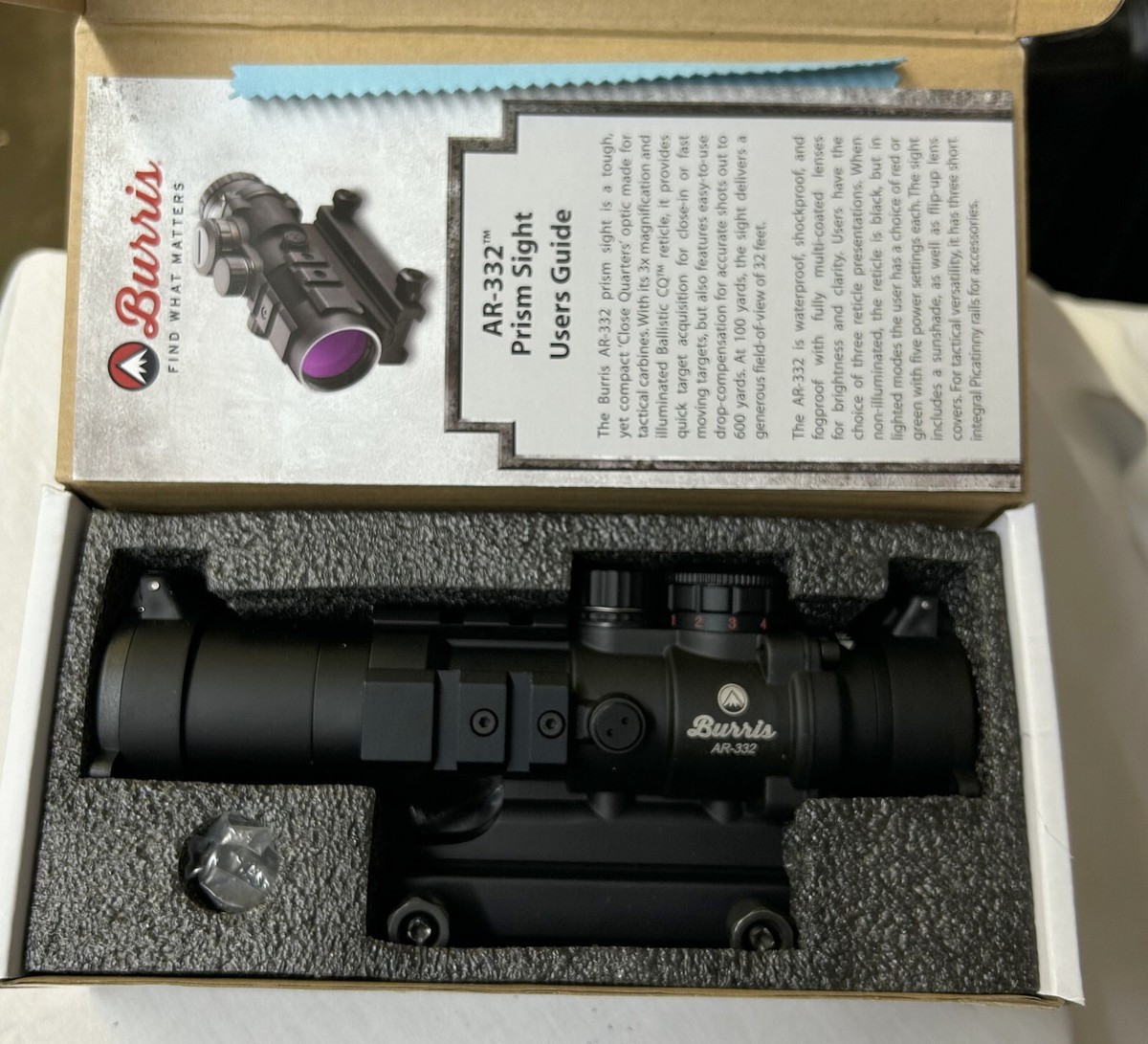 Burris AR-332 Ar Tactical 3x 32mm Prism Sight Rifle Scope Burris AR-332 Ar Tactical 3x 32mm Prism Sight Rifle Scope