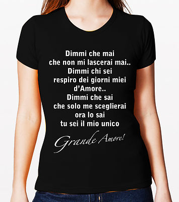 IL FLIGHT SANREMO GRANDE AMORE 2015 TEXT RETRAIN LIED T-SHIRT SCHWARZ ER LEI