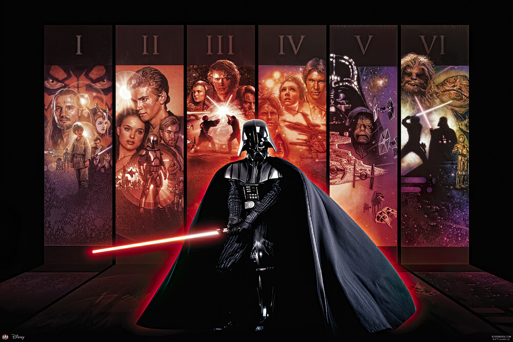 Star Wars Anthology - Movie Poster (Darth Vader - Episode I-VI