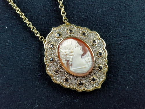 vintage cameo costume necklace jewelry