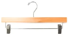 Wooden Pant Skirt Hangers Adjustable Clips Closet Organizing Convenient 25pk