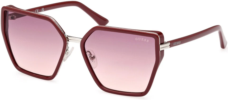 Guess GU7871 69Z темно-бордовый блестящий бабочка пластиковые солнцезащитные очки ОПРАВА 59-16-135 - Изображение 2 из 4