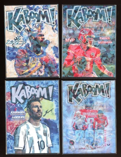 Lot of (4) 2025 LeBron James Ovechkin Lionel Messi Kaboom! GOAT Series