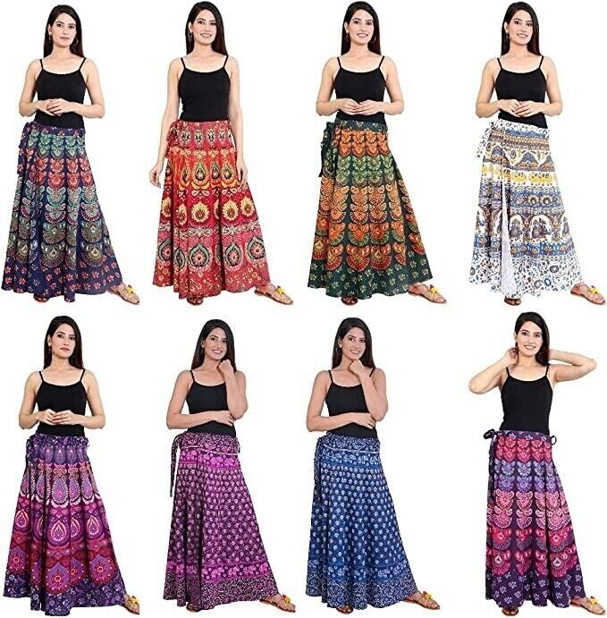 Rock on Beautiful Hippie Vintage Indian Wrap Skirt