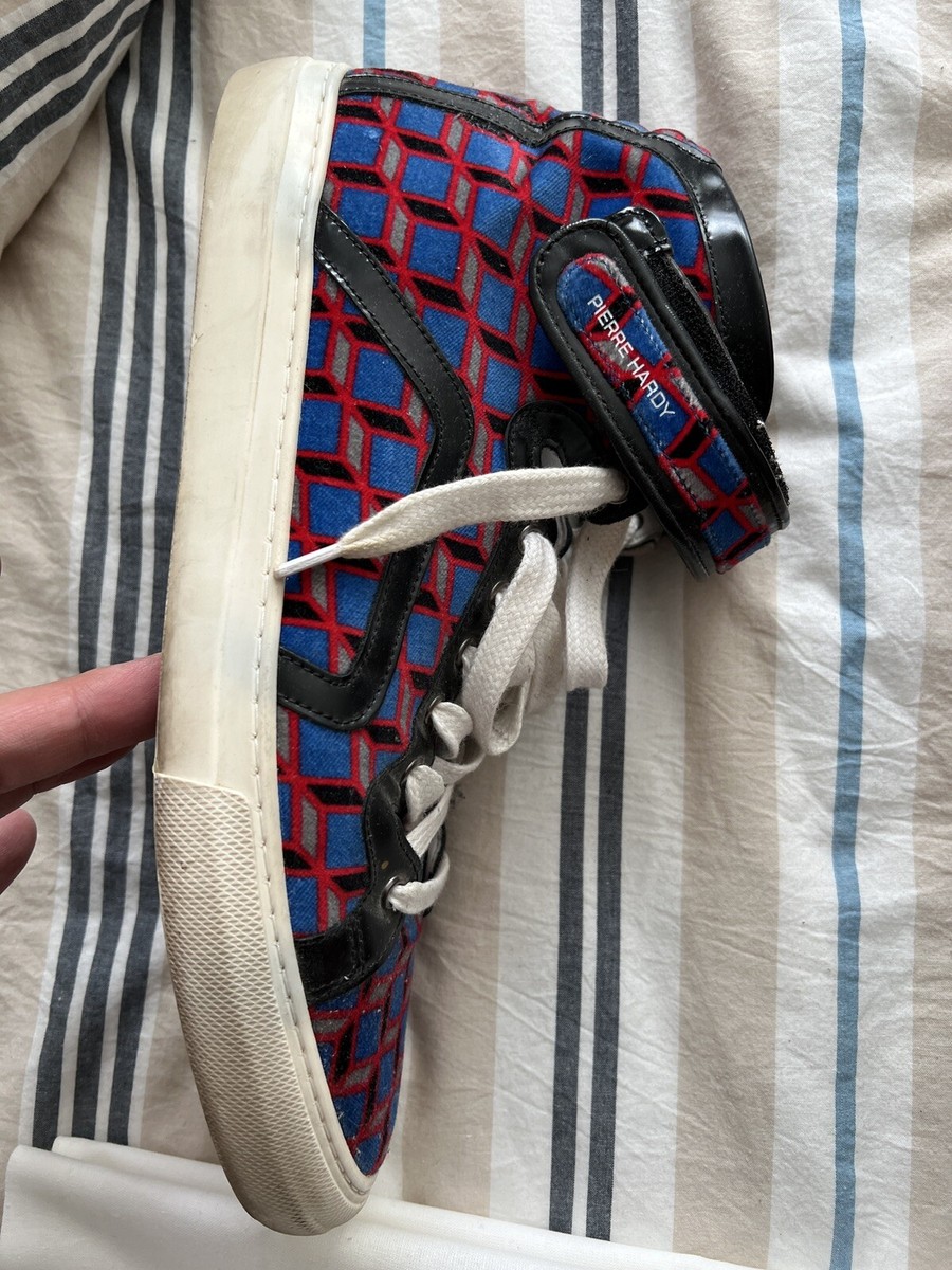 Pierre Hardy Men's Hightop Velvet Print Sneakers Pre-Owned Fast