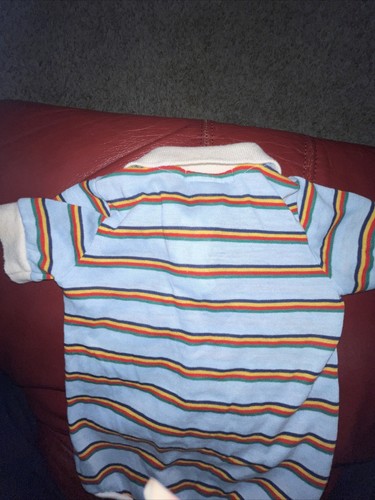 Vintage Oshkosh Collared Polo Romper One Piece 6-9 Months Stripes Baby Infant - Picture 9 of 9