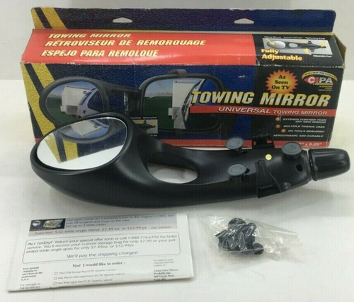 CIPA 11960 UNIVERSAL CLIP-ON ADJUSTABLE TOWING MIRROR SIZE - 5" x 4-1/2" TRUCKS