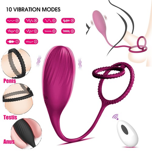 Male Prostate Massager Penis Cock Ring Vibrator Anal Butt Plug Sex Toys for Men - Picture 28 of 39