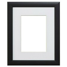 US Art Frames 24x18 White Mat  Black 1" Flat Frame, Mat to Display 19x13 Photo