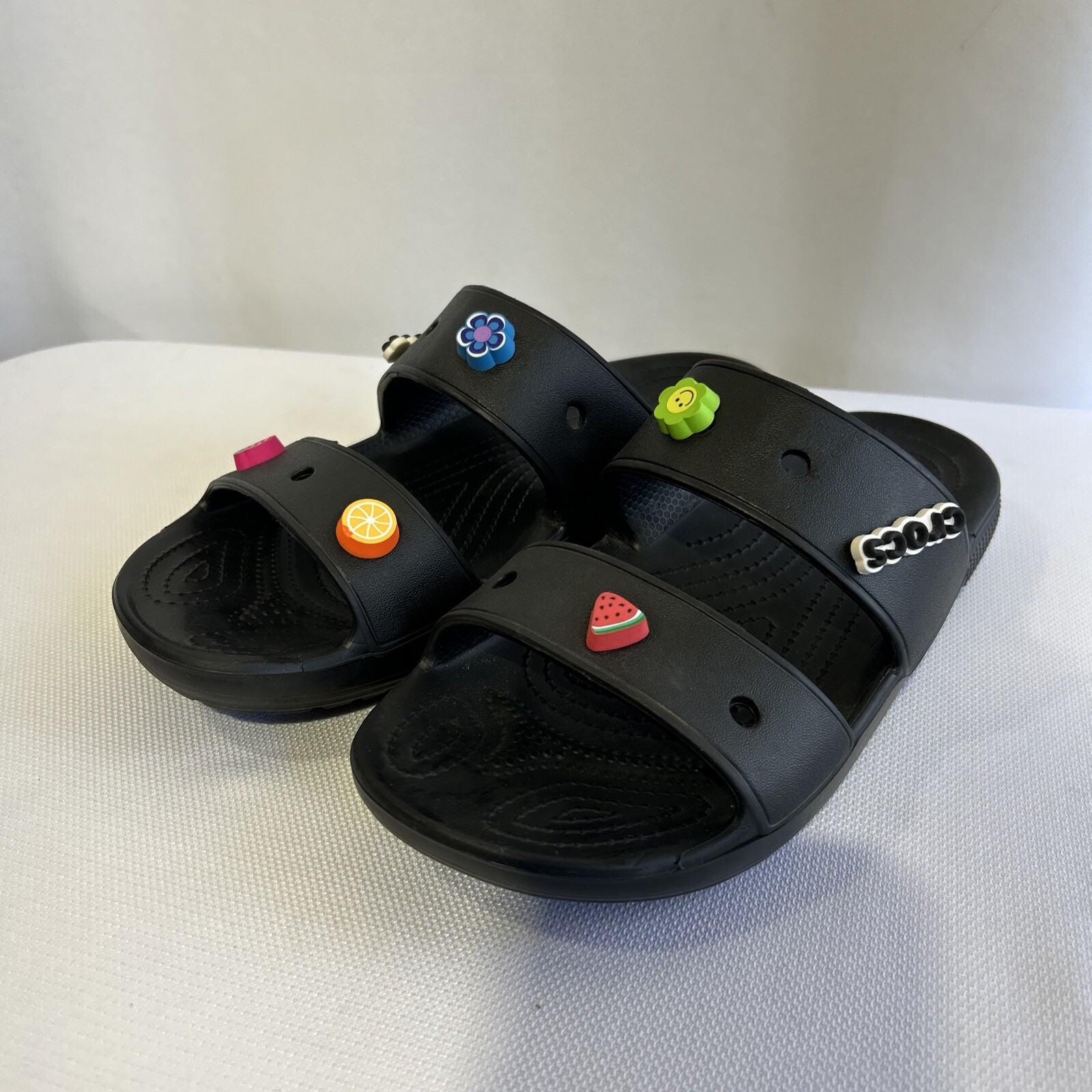 Crocs Classic Black Sandals Slides Womens 10 / Mens 8 Waterproof Dual Strap Shoe