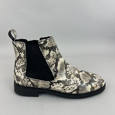 Clarks Griffin Plaza Taupe Snake Print Kunstleder Chelsea Schlupfstiefel UK5,5