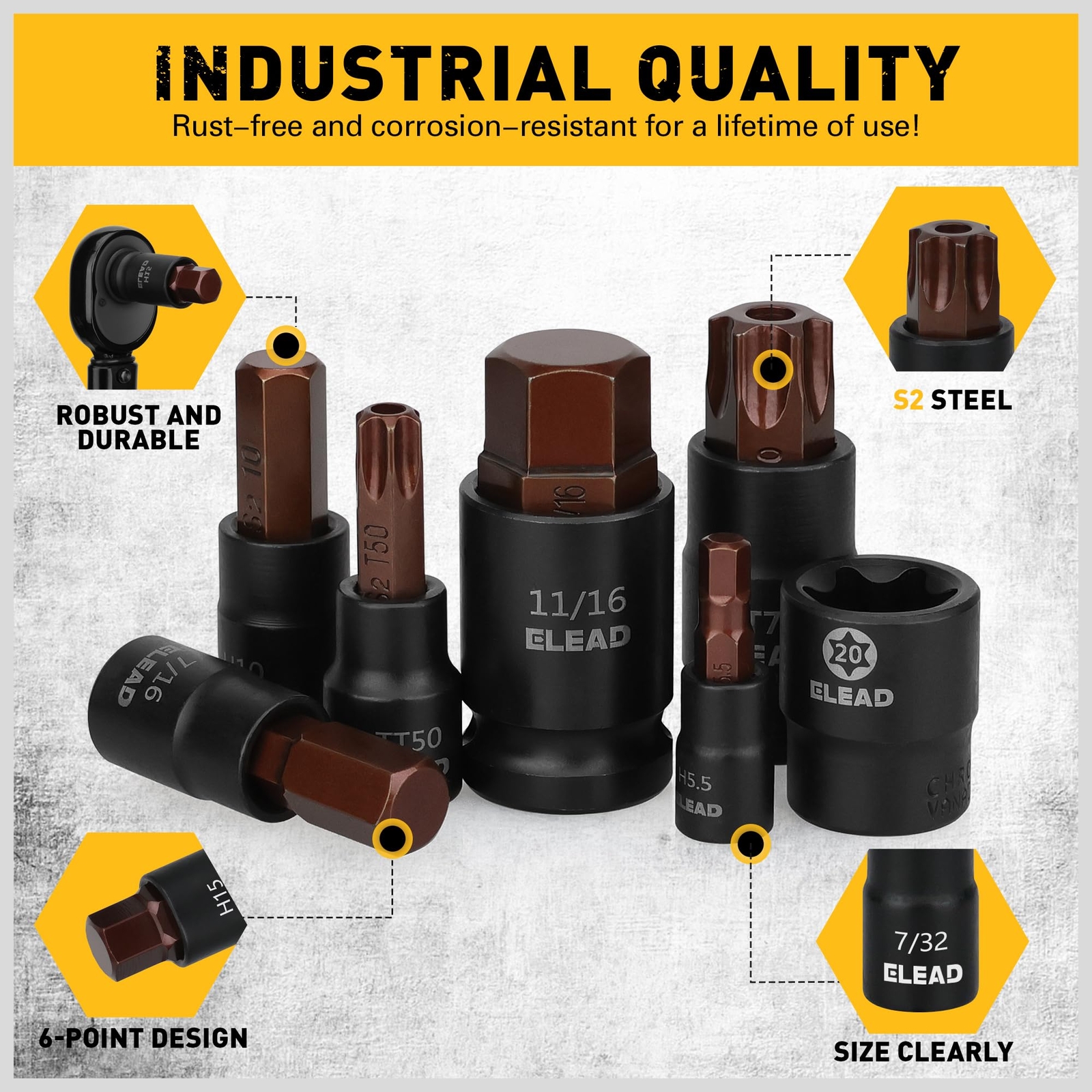 66-Piece Torx Bit &Hex Bit Socket Set:Premium CR-V & S2 Alloy Steel, Star Tamper