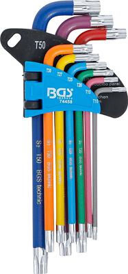BGS-74458 Winkelschlüssel-Satz Multicolour T-Profil (für Torx) T10 - T50 9-tlg.