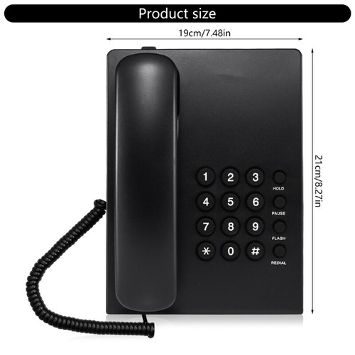 WS1107 Office Telephone Desk Landline Phone Last Number Redial with Pause/Hold - Zdjęcie 8 z 8