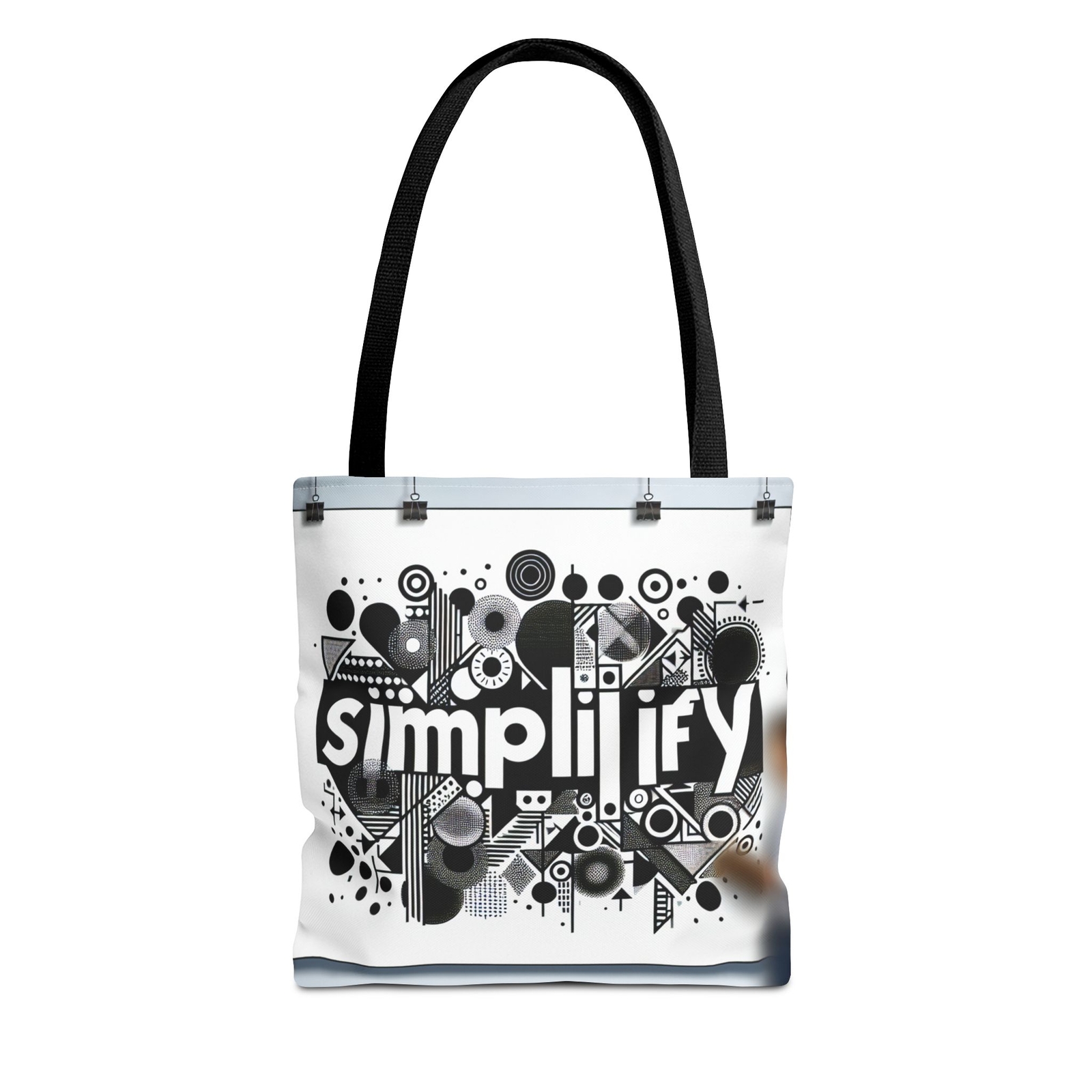 Simplify Geometric Tote Bag with Modern Art Minimalist Design and Clean Lines