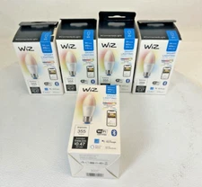 Lot of 5 - WiZ E26 Candle Wi-Fi Smart LED Bulbs-Color and Tunable White-FREE S/H