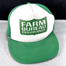 Vintage Farm Bureau Insurance Cap Hat Green Snapback Old Logo