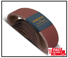 POWERTEC 4 x 24" Sanding Belt 80 Grit Aluminum Oxide Sandpaper-10 PK 110090 