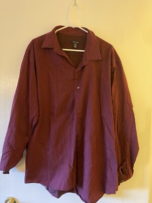 Van Heausen Men s Burgundy Sateen Stripe Vio Viking 17-17.5 Size Large