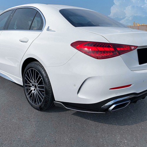 Carbon Look Rear Bumper Side Splitter Canard For 2021-2023 Mercedes C-Class W206 - Picture 11 of 11